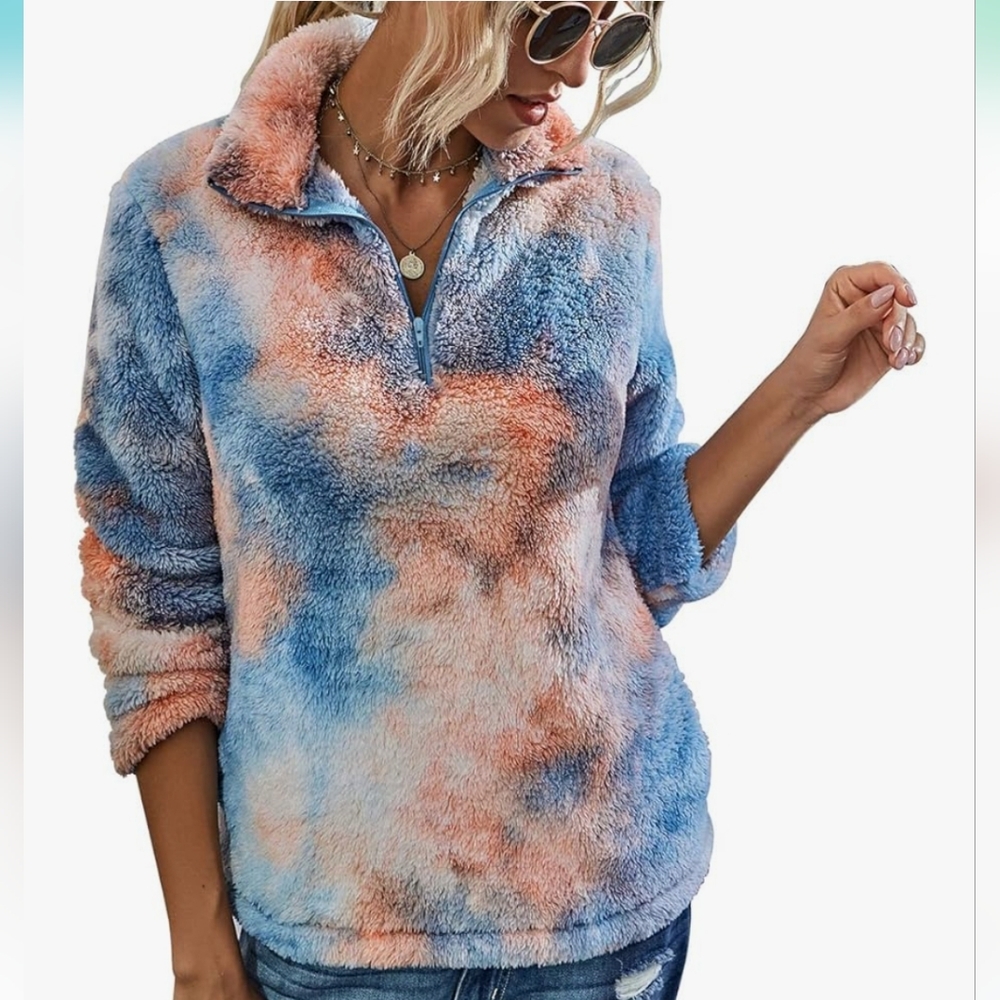 Vibrant Tie-Dye Fleece Pullover